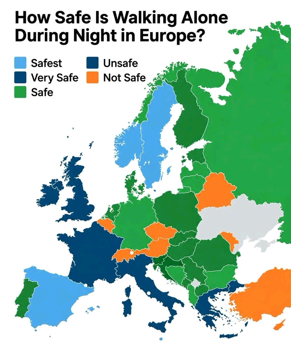 Europe safety map