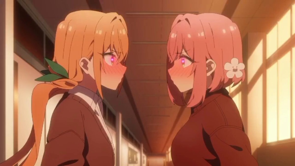 Anime girls romantic fight