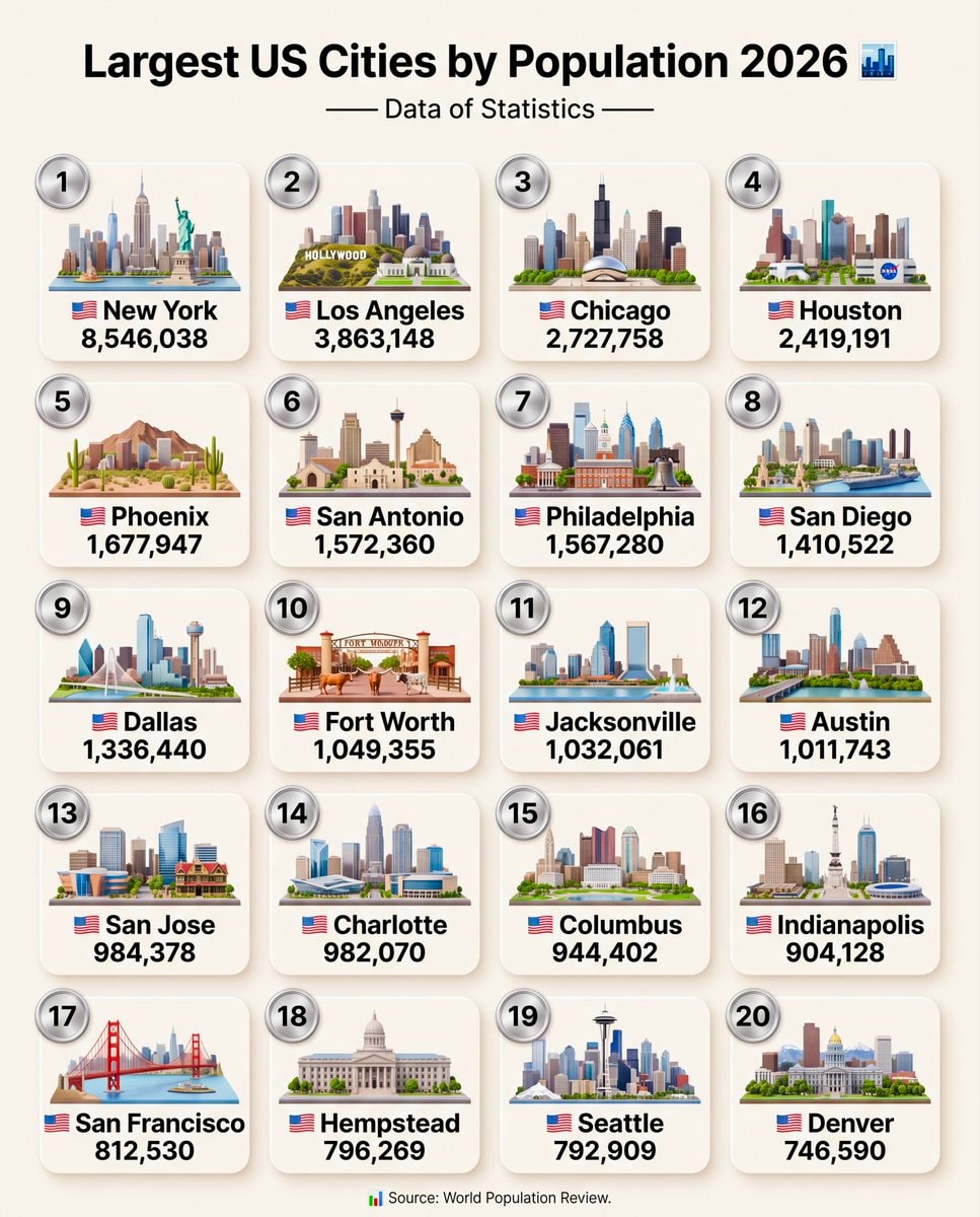 Top US Cities by Population 2026