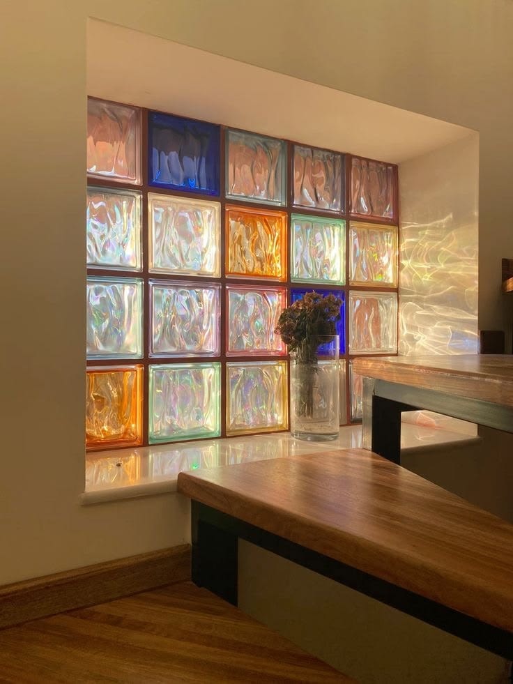 colorful glass blocks