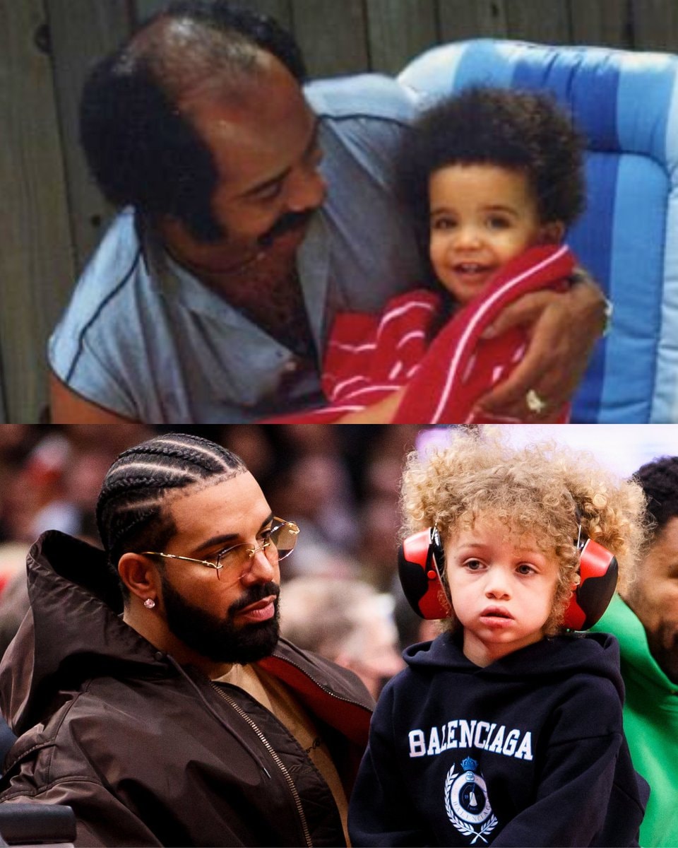 Drake father and son then vs now