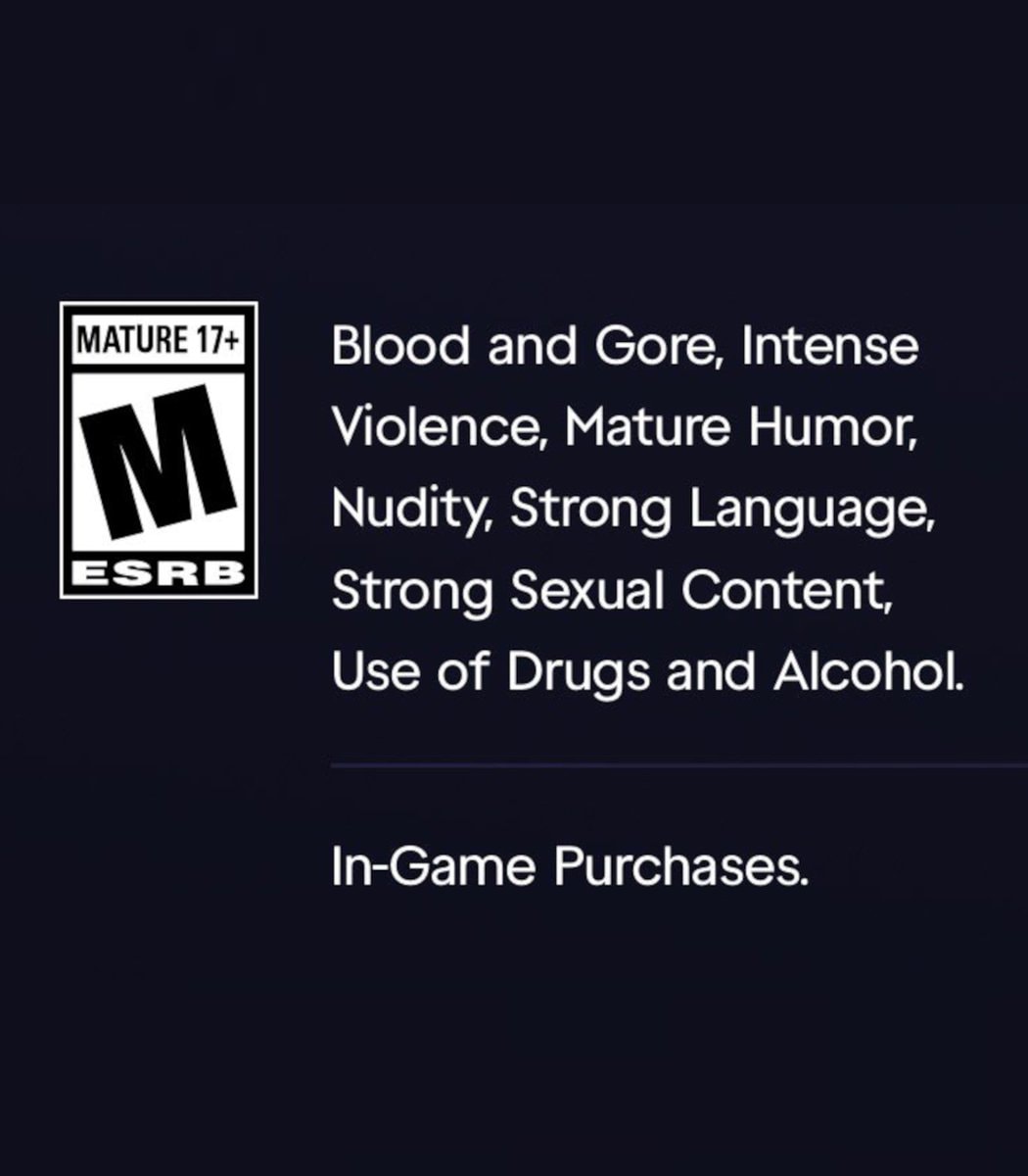 GTA 6 ESRB M Rating Details (photo 2 of 2)
