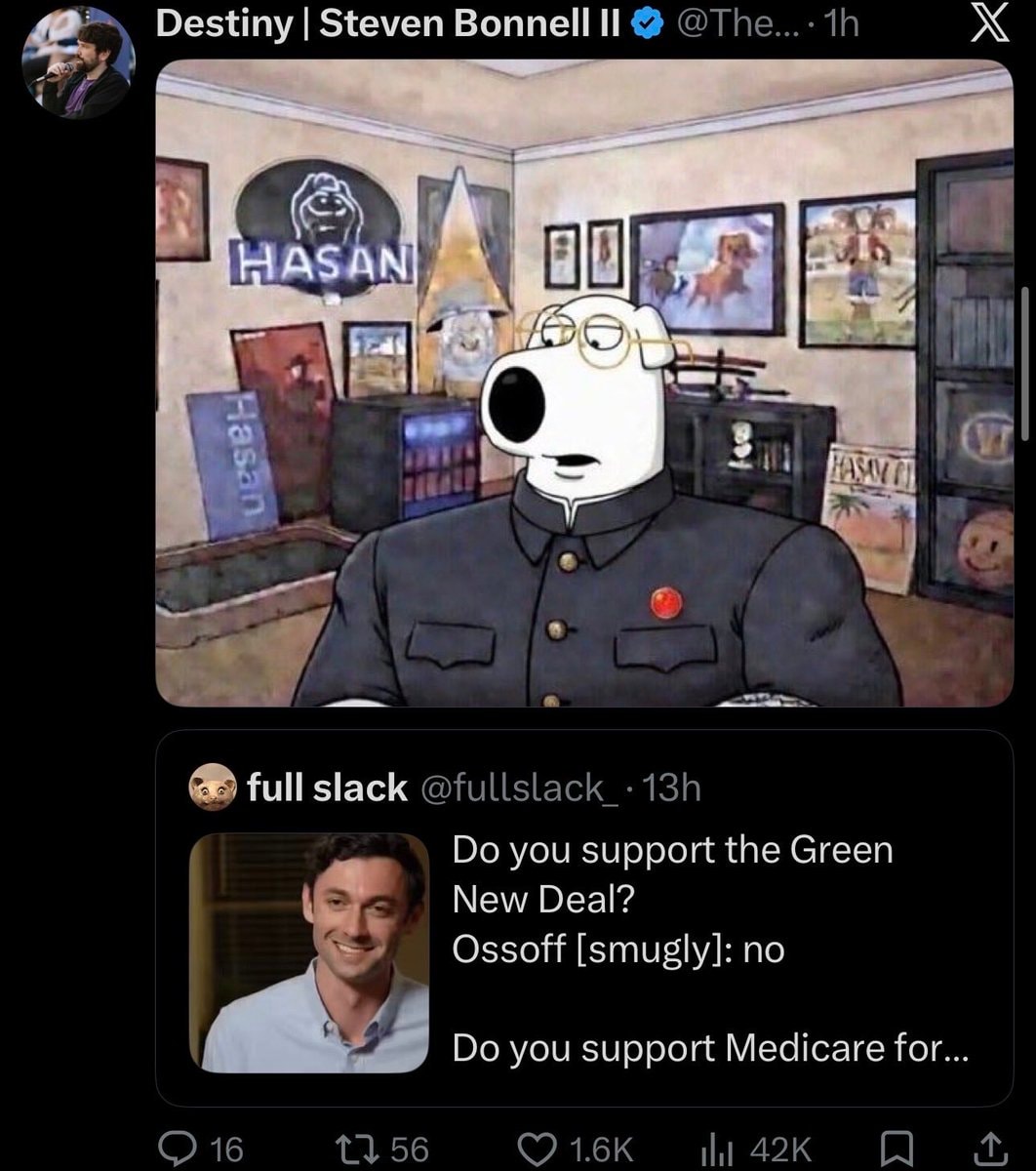 Destiny Brian Griffin Hasan meme