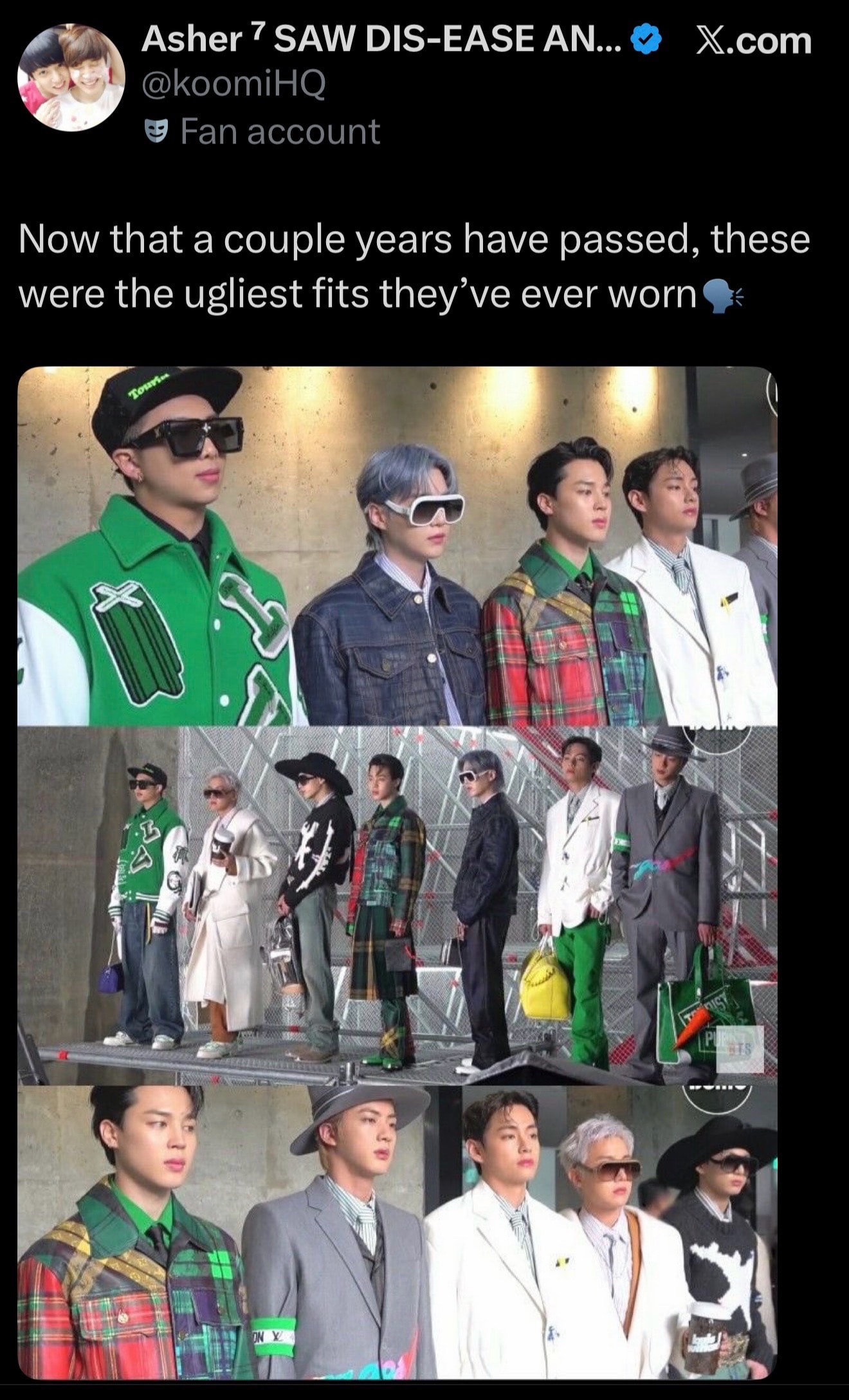 JK hat and Jimin model comment