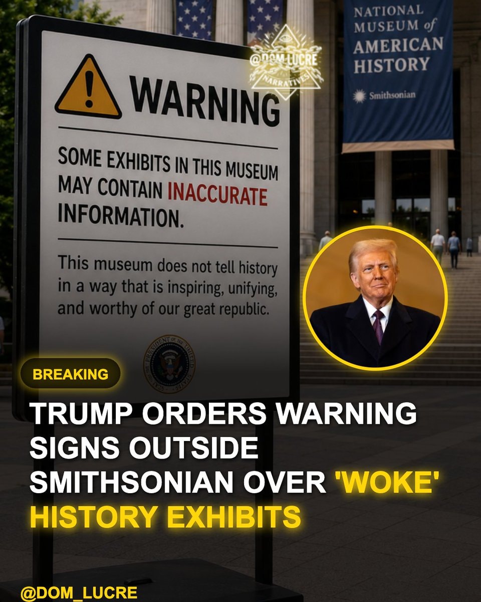 Trump warning signs at Smithsonian