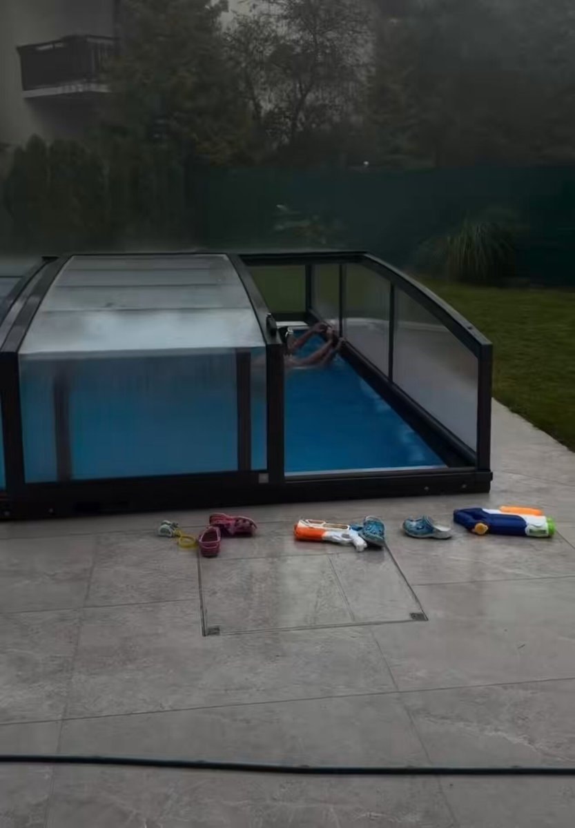 Swimming in a covered pool