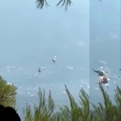 Firefighting helicopters crash in Psatha