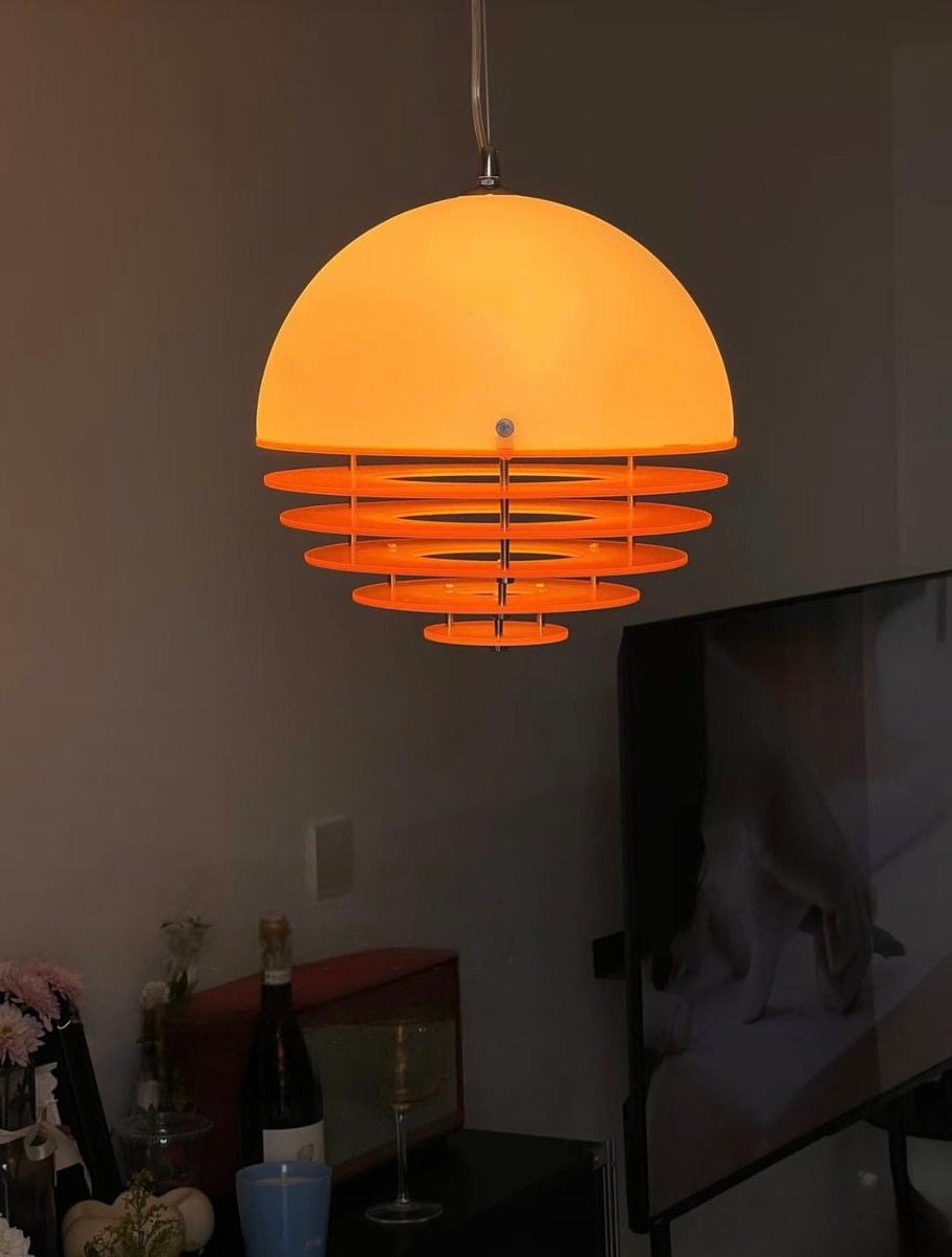 retro orange pendant lamp