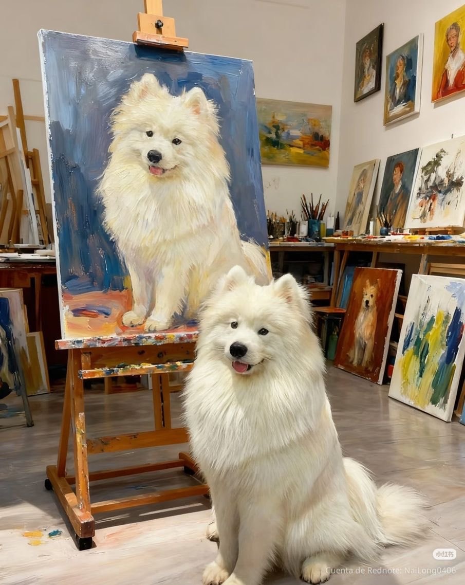 Samoyed dog painting NaiLong0406