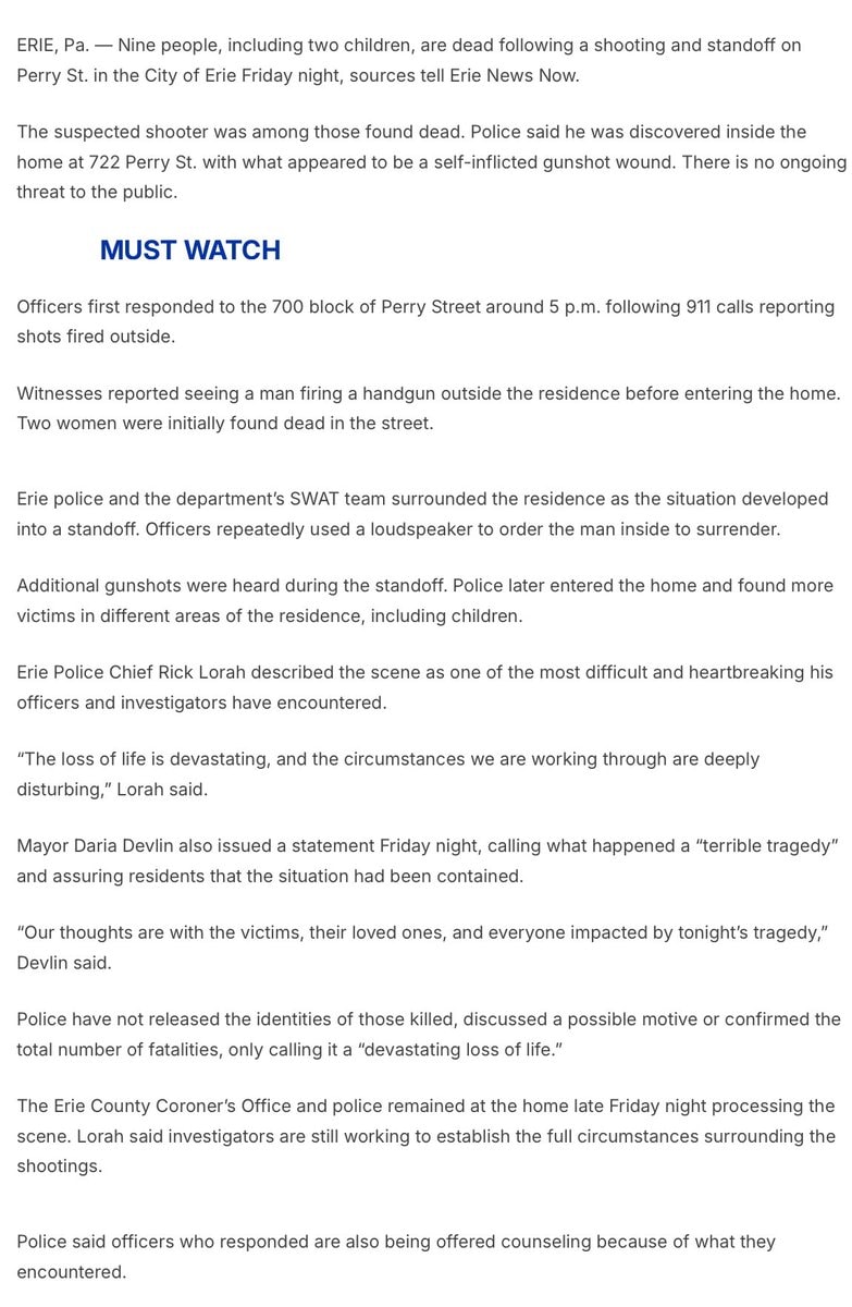 Erie Pennsylvania shooting fatalities