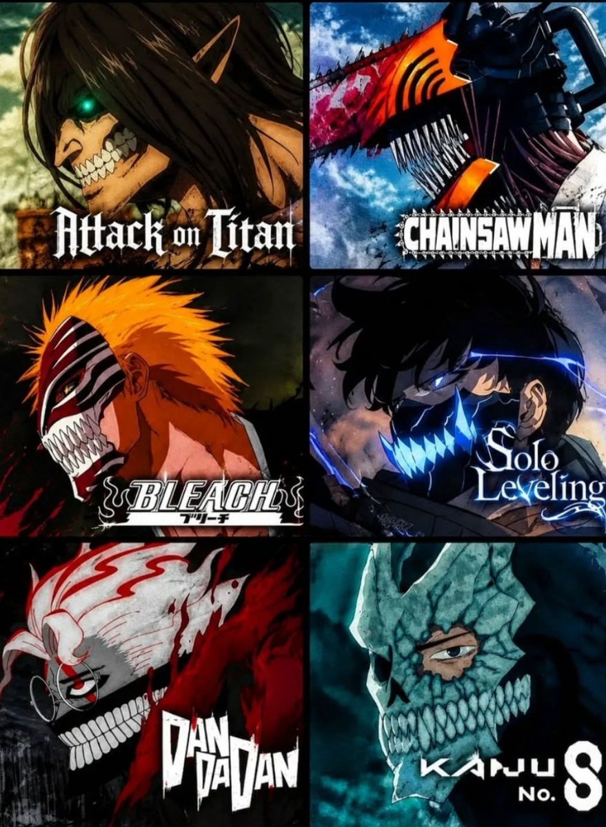 six anime characters ALL PEAK