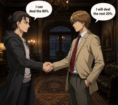 Eren Yeager Light Yagami handshake meme