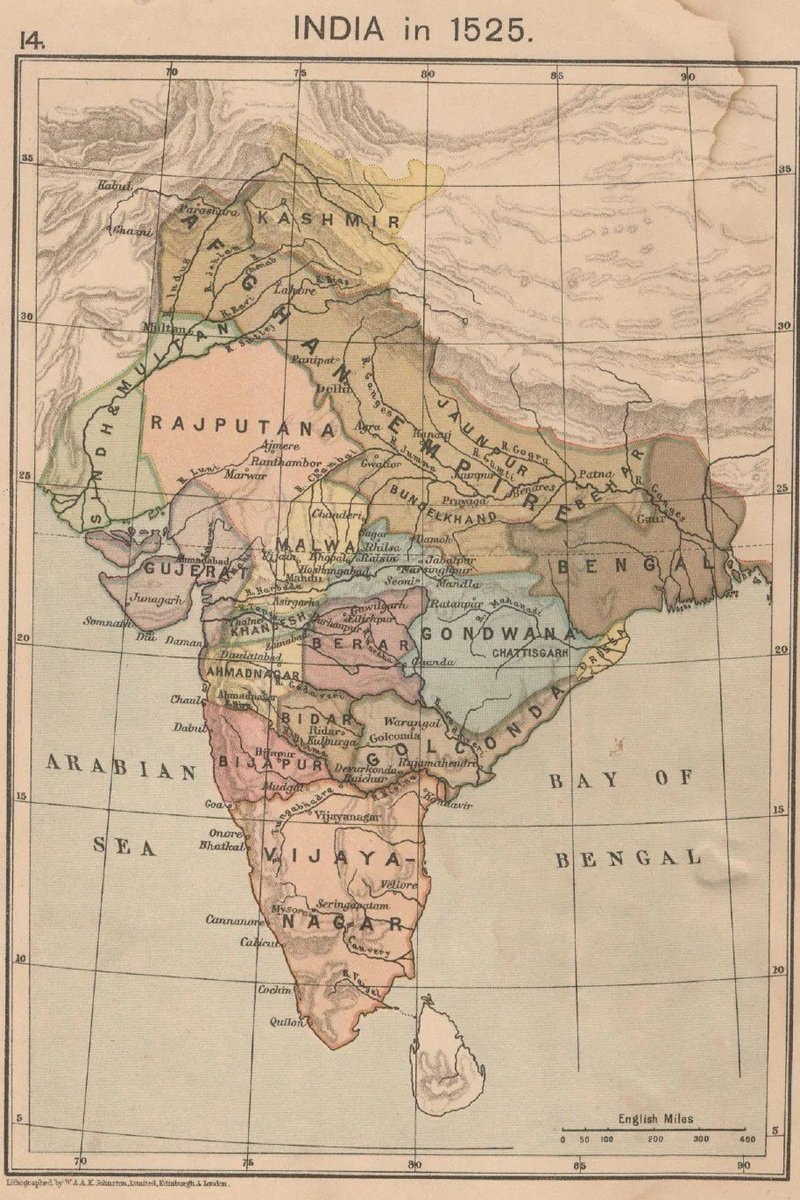 India 1525 historical map India 1525 historical map