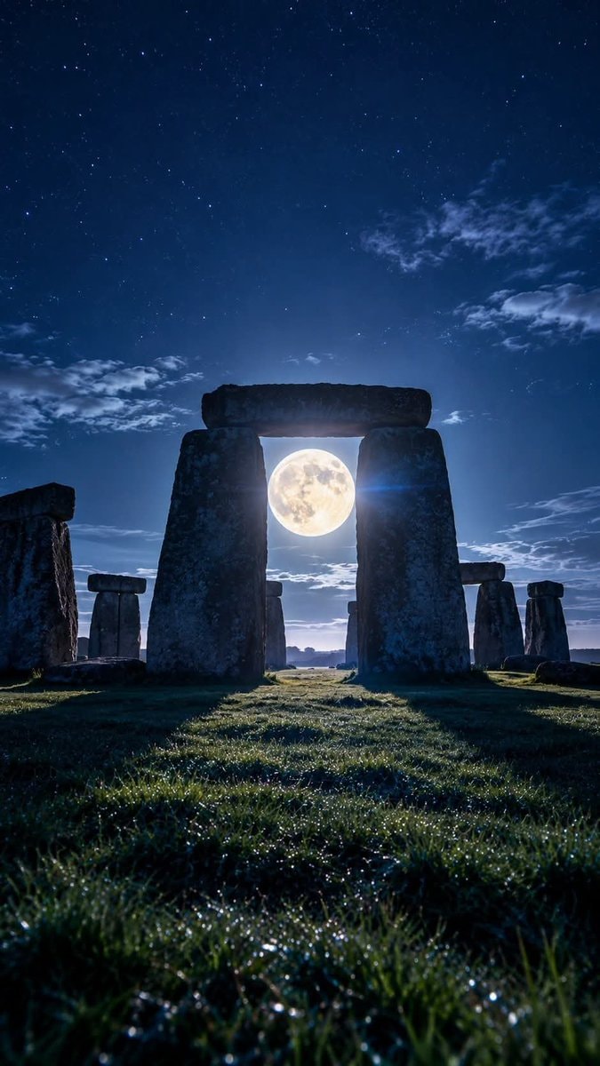 Full moon over Stonehenge