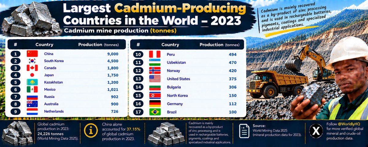 Largest Cadmium-Producing Countries 2023 Largest Cadmium-Producing Countries 2023