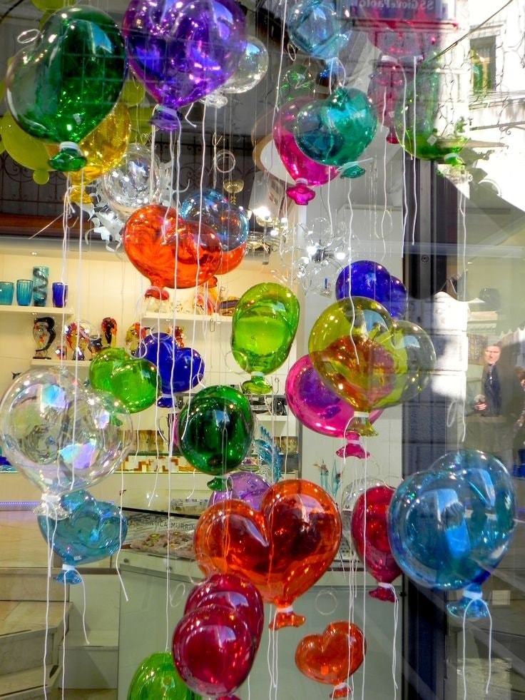 glass balloon ornaments display (photo 2 of 2)