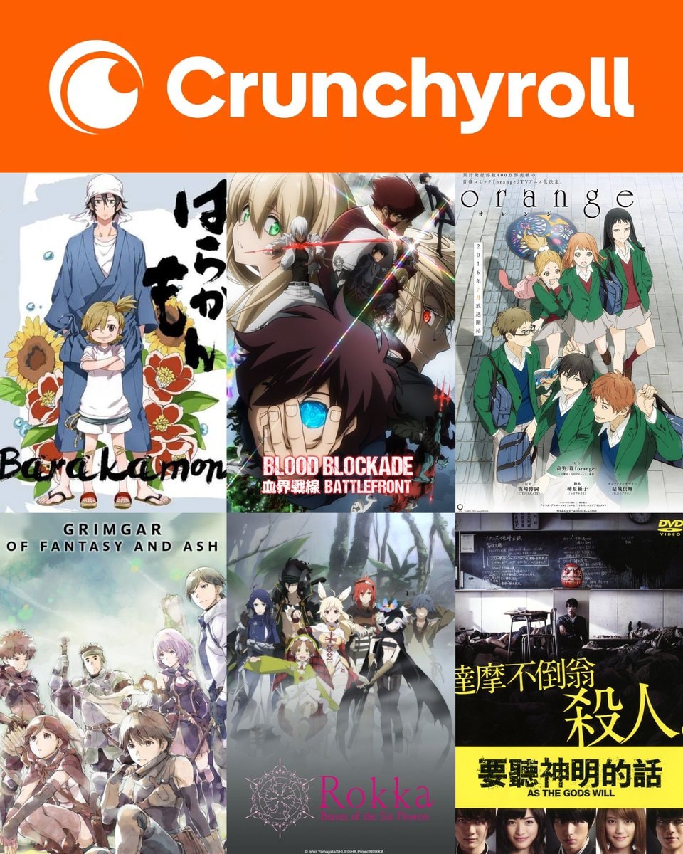 Crunchyroll removed anime Barakamon Blood Blockade Battlefront Orange Grimgar Rokka As the Gods Will Crunchyroll removed anime Barakamon Blood Blockade Battlefront Orange Grimgar Rokka As the Gods Will