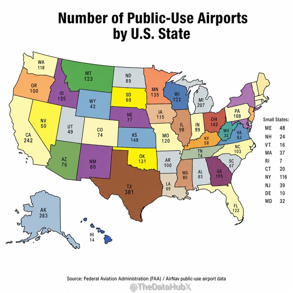 US public-use airports by state