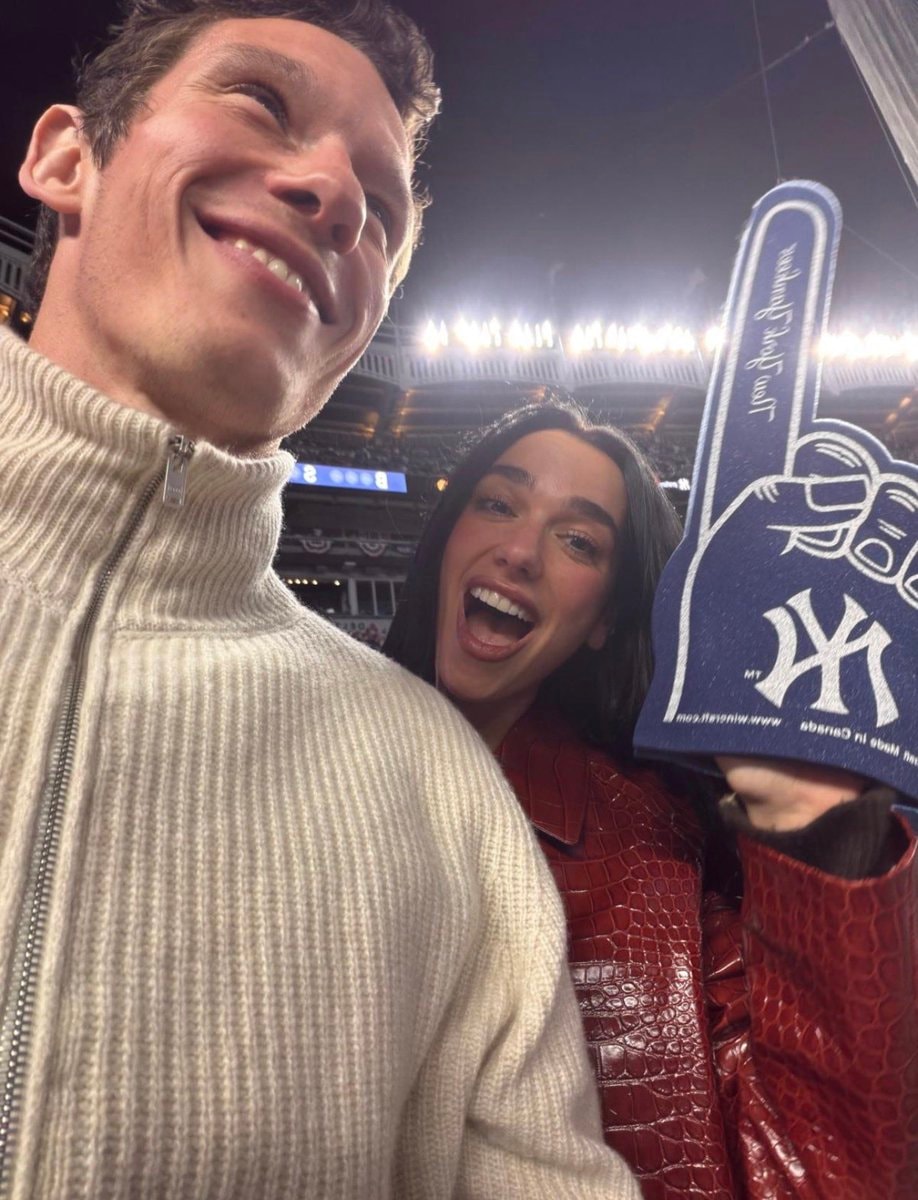 Dua Lipa Callum Turner baseball game (photo 2 of 2)