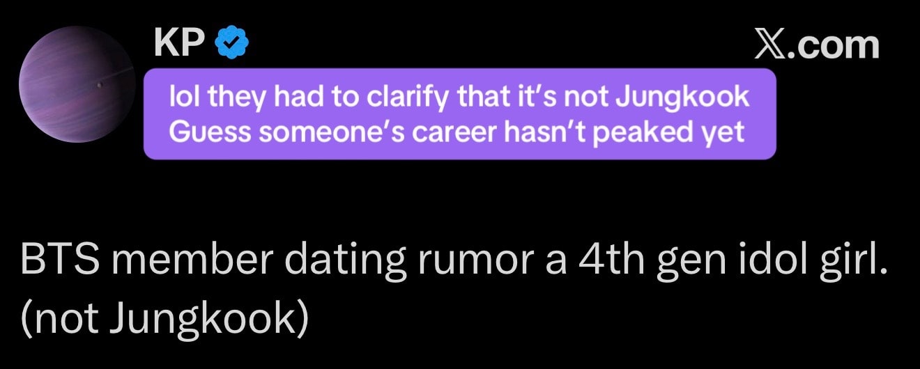 Jungkook dating rumor clarification