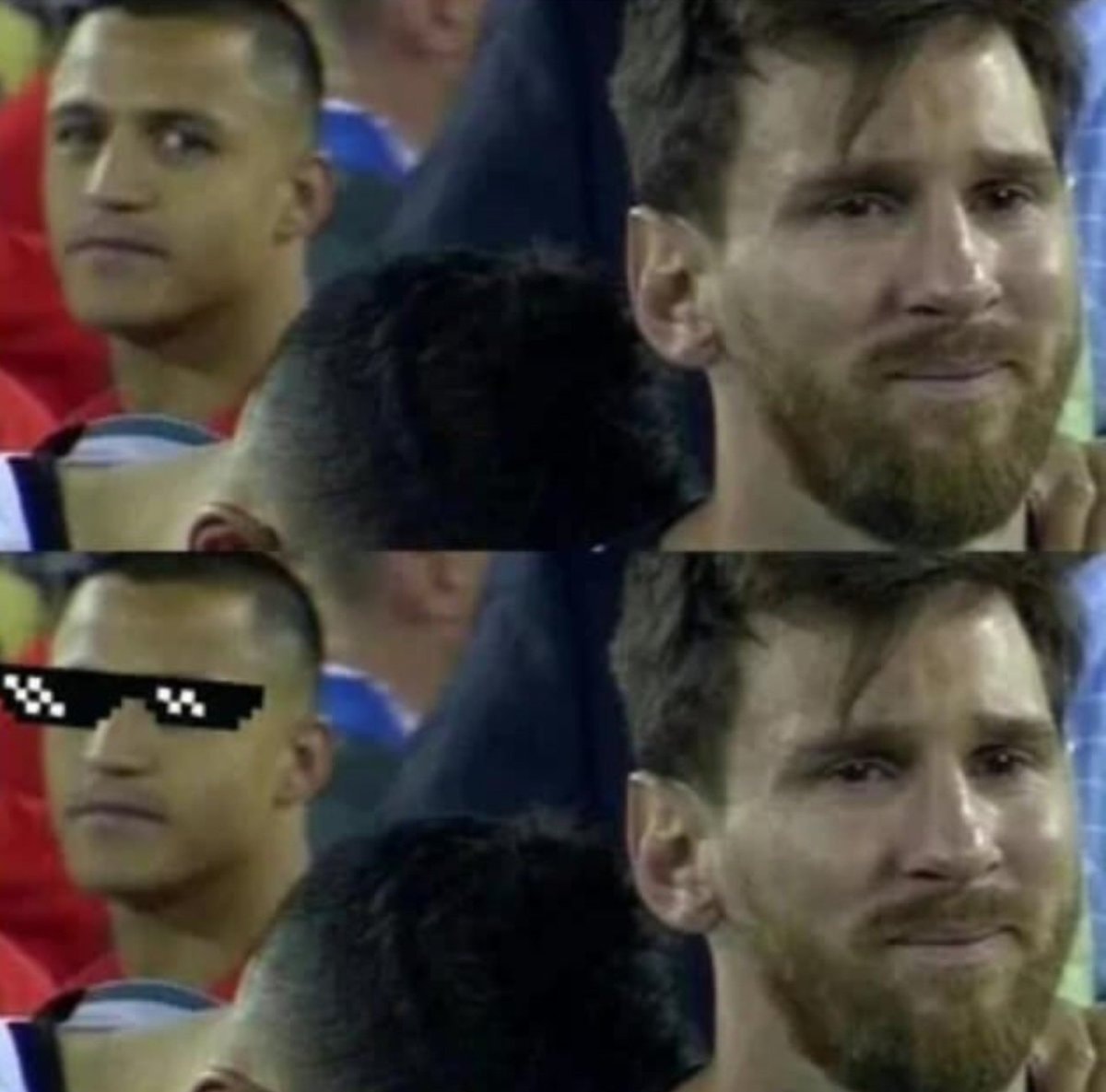 Alexis Sanchez and Lionel Messi final meme
