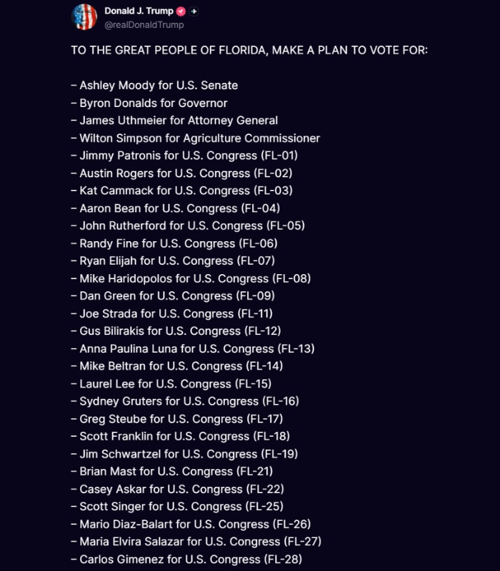 Trump urges Florida early voting (photo 2 of 2) Trump urges Florida early voting (photo 2 of 2)