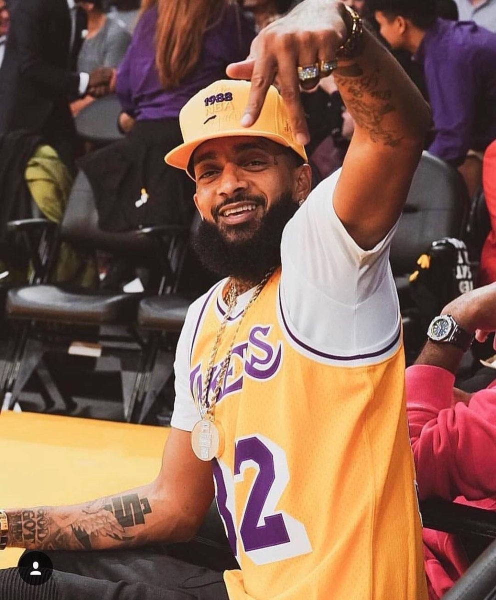 Nipsey Hussle Lakers jersey moment