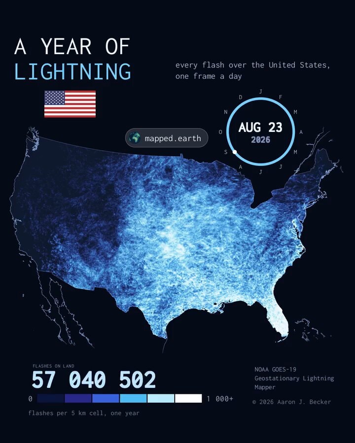 US Lightning Yearly Map