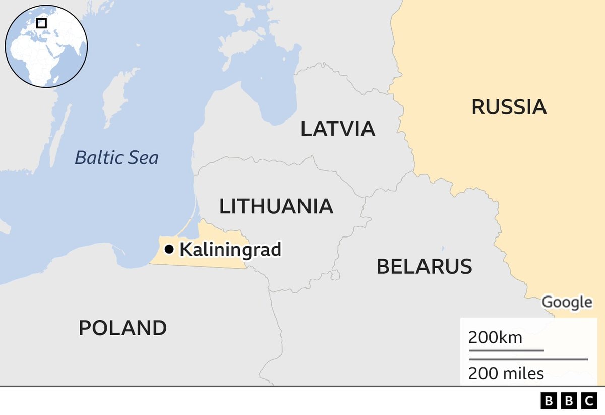 Lithuania and Kaliningrad map Lithuania and Kaliningrad map