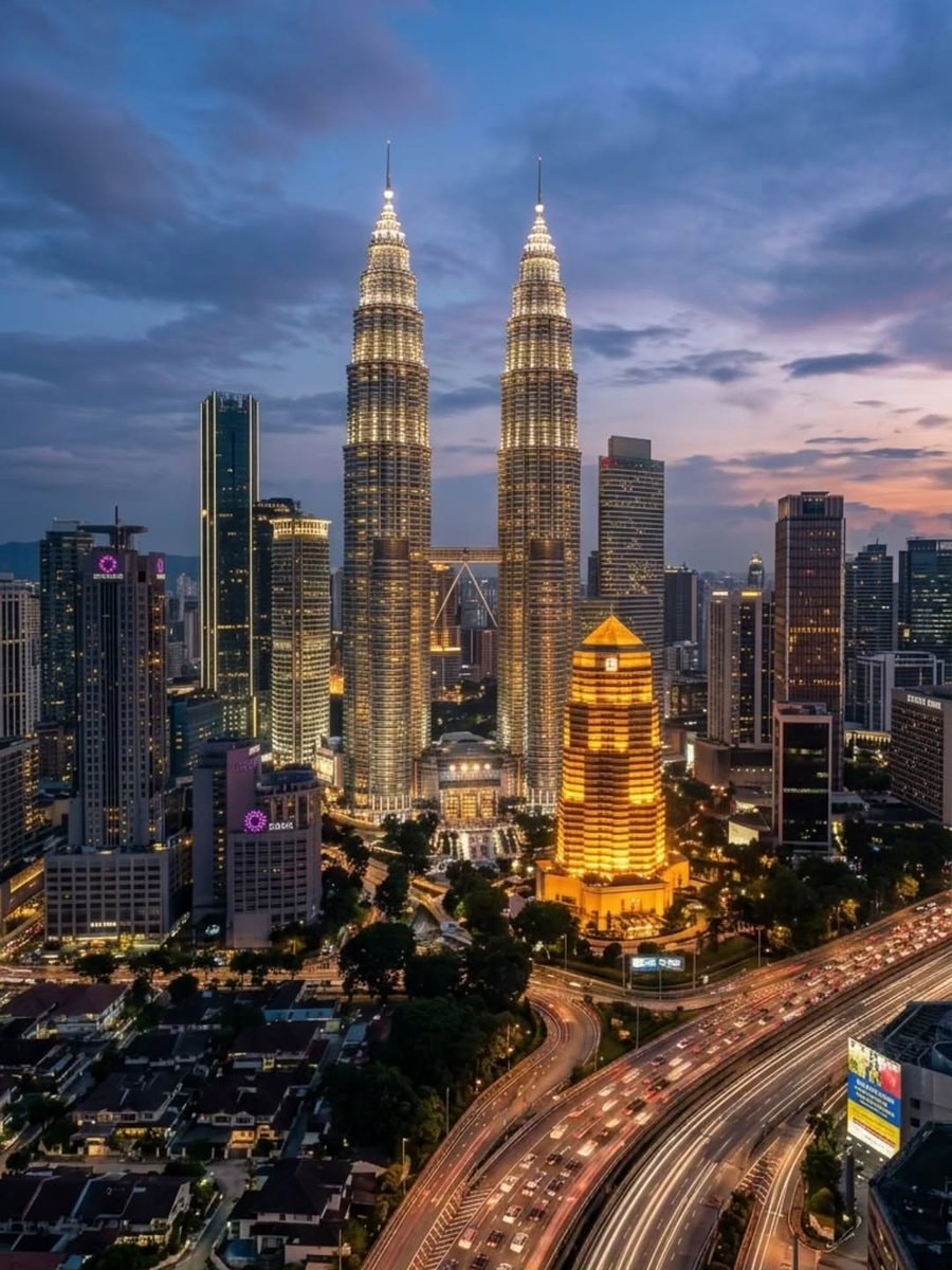 Kuala Lumpur Malaysia Petronas Towers night