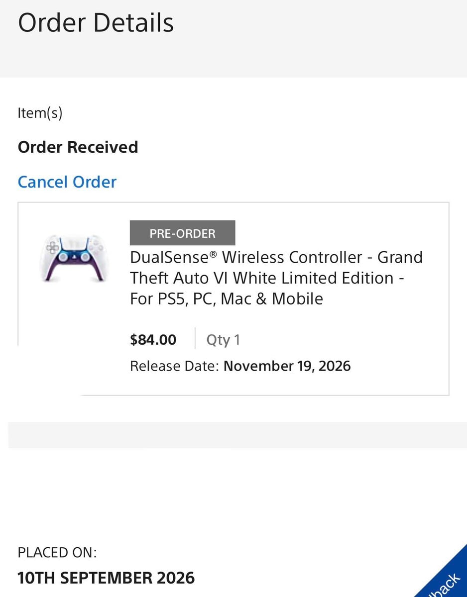 GTA 6 Limited Edition DualSense pre-order (photo 2 of 2)