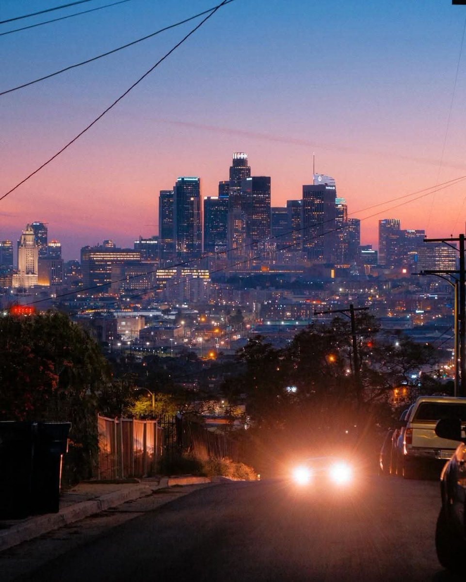 LA skyline at dusk LA skyline at dusk