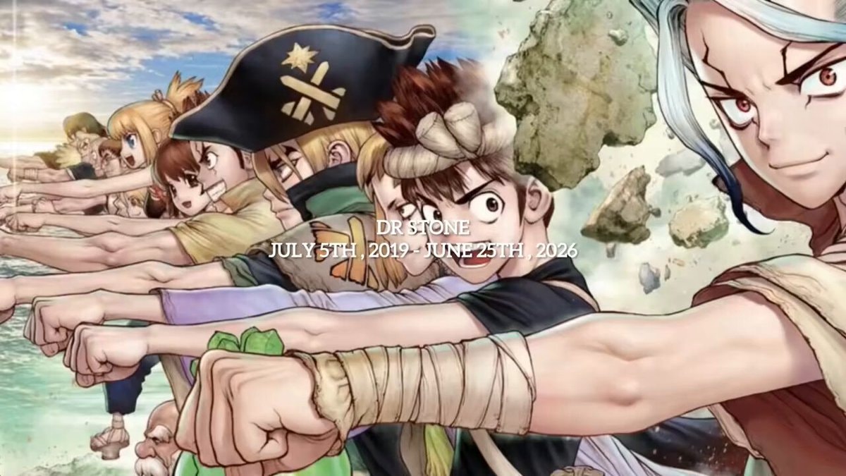 Dr. Stone anime end 2019-2026