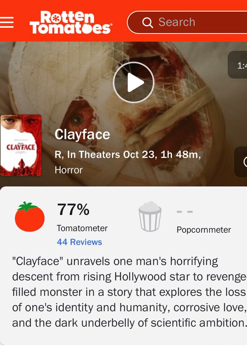 Clayface Rotten Tomatoes 77% and box office projections (photo 2 of 2)