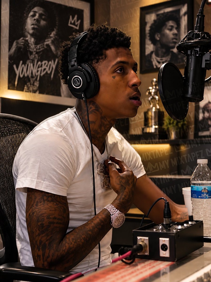 NBA YoungBoy studio session