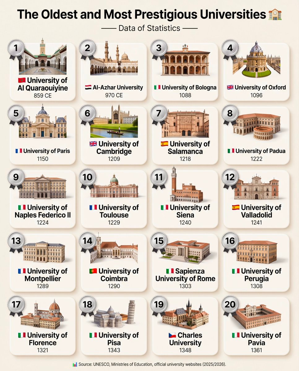 Oldest Universities List Oldest Universities List