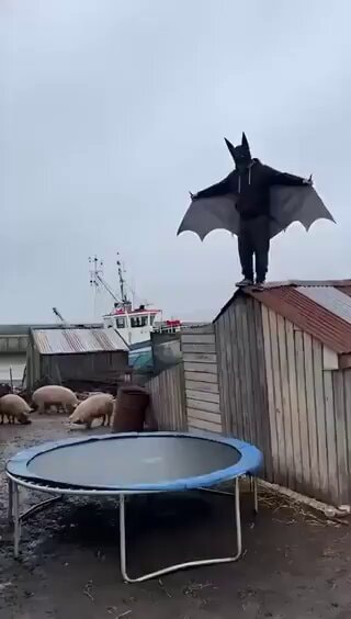 Batman on rooftop first day