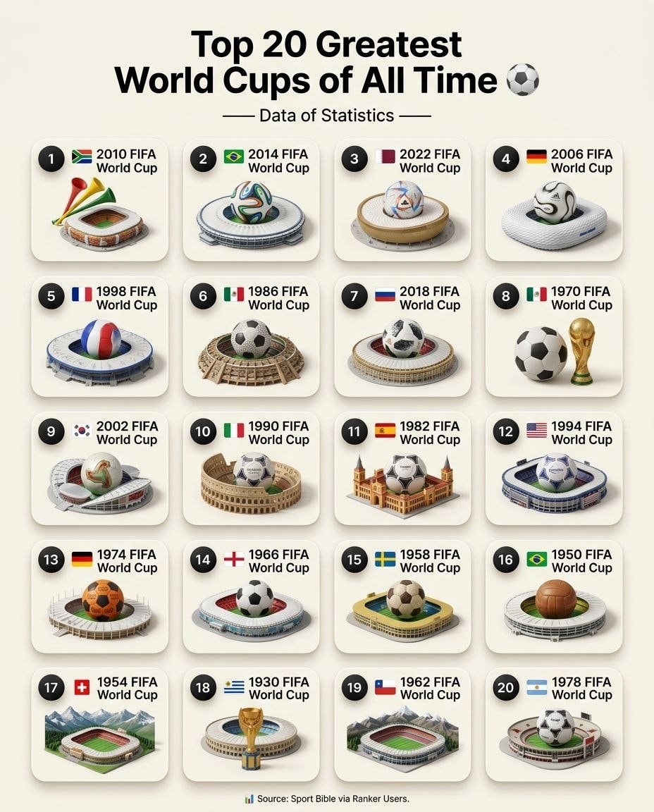 Top 20 Greatest World Cups Top 20 Greatest World Cups
