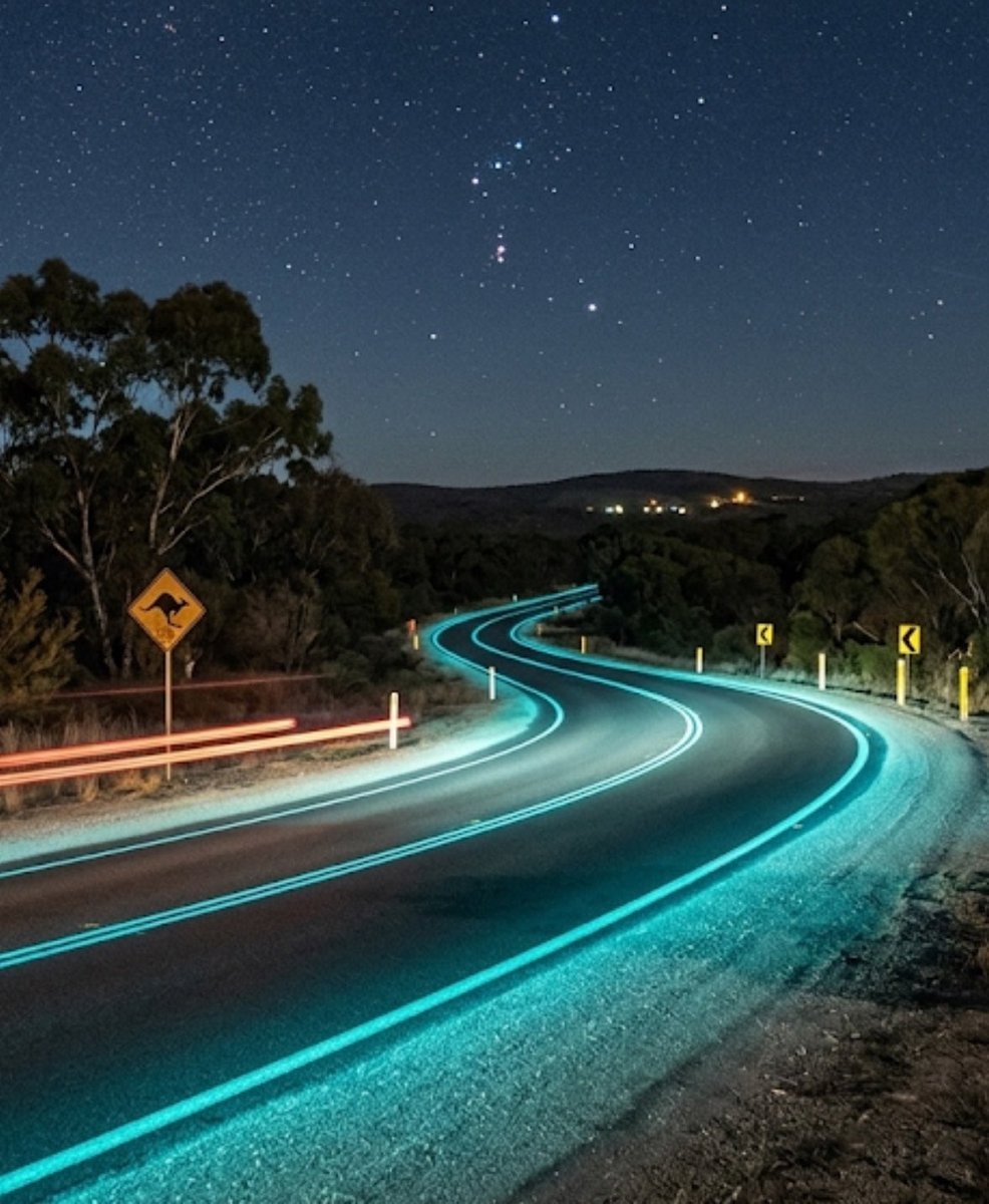 Glow-in-the-dark roads trial Australia
