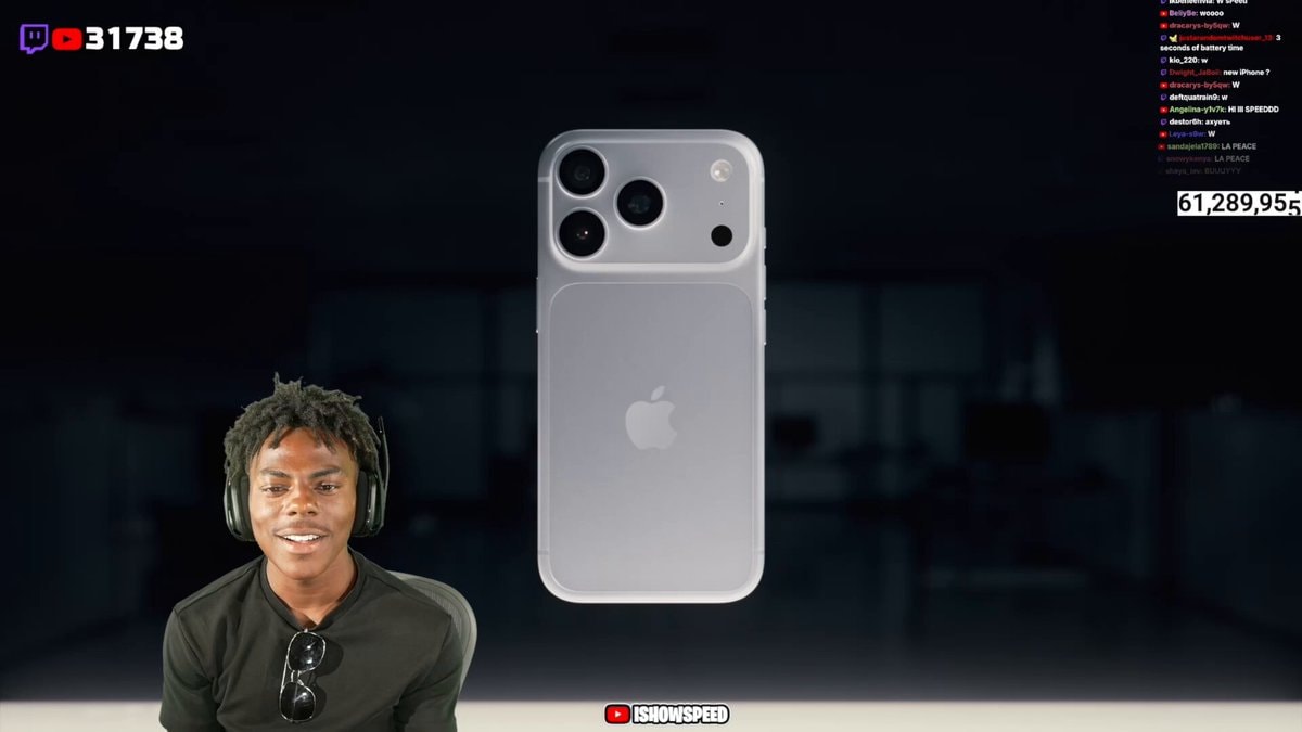 IShowSpeed reacts to iPhone 18 Pro announcement