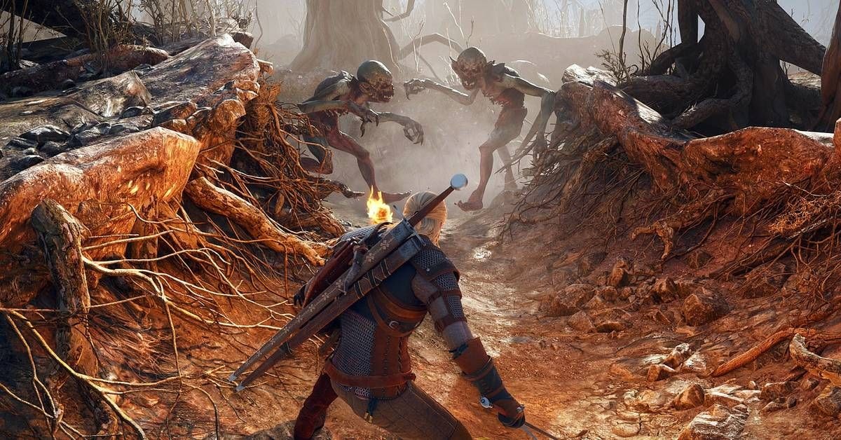 open-world game lineup with Geralt