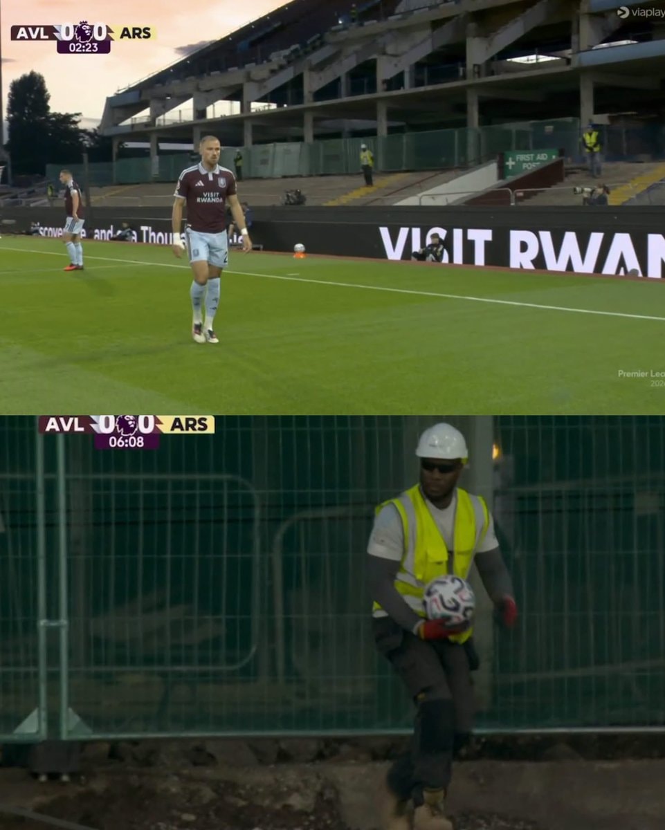 Aston Villa workers become ball boys Aston Villa workers become ball boys