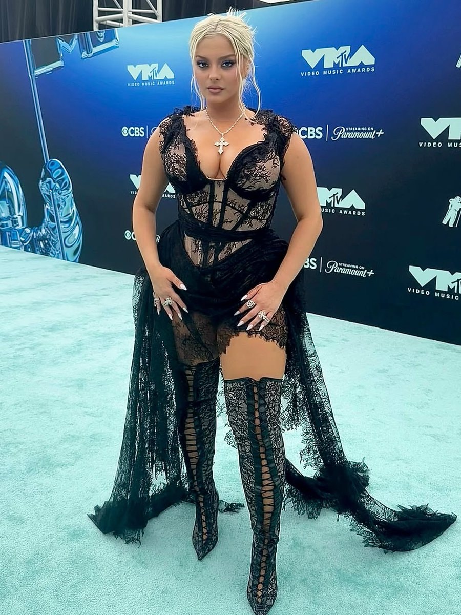 Bebe Rexha on the teal carpet