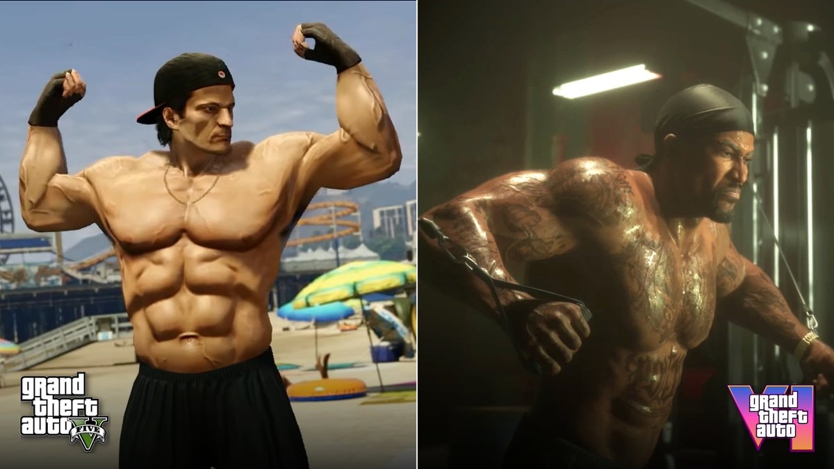 GTA 5 PS4 vs GTA 6 bodybuilder comparison