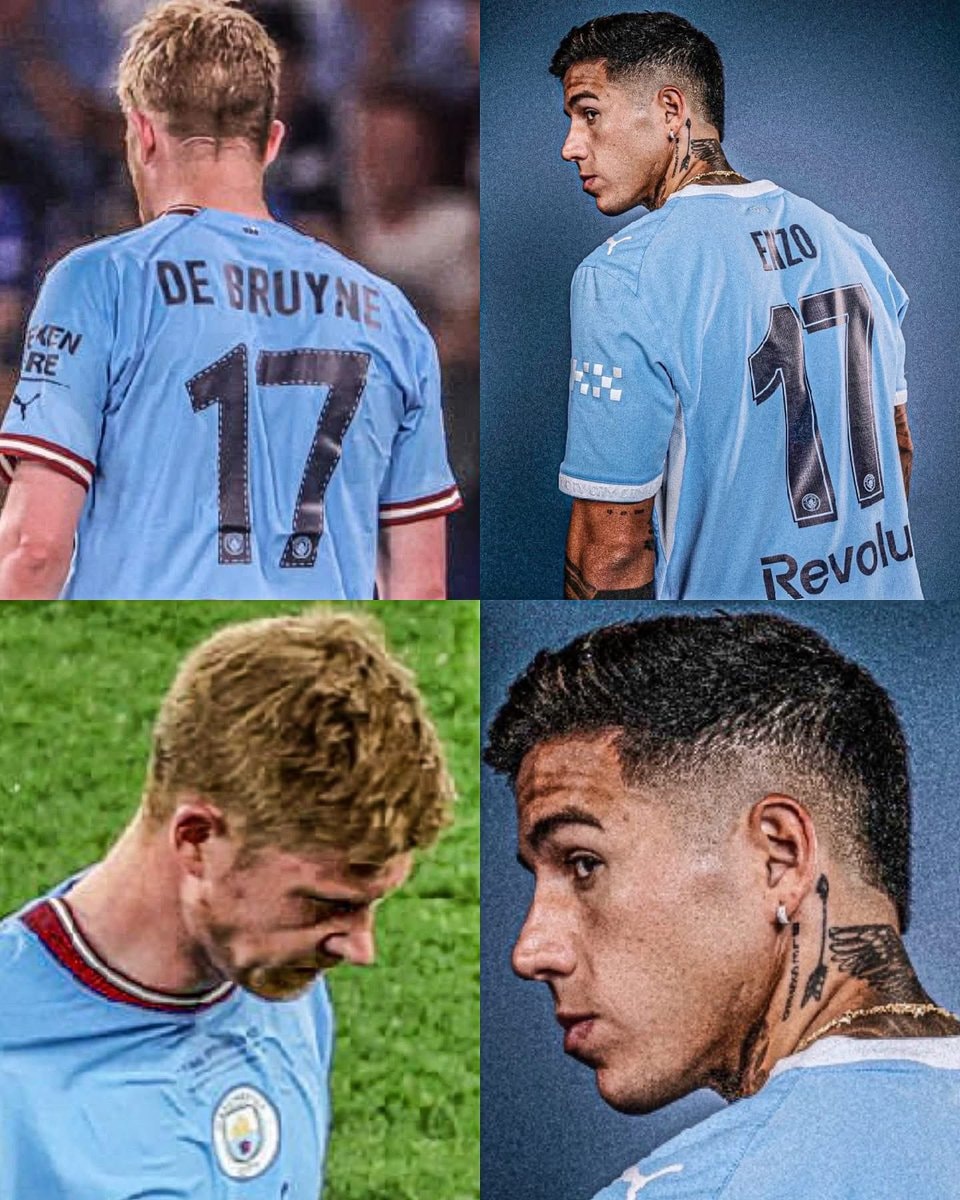 Enzo Fernández takes De Bruyne's number 17 at Man City