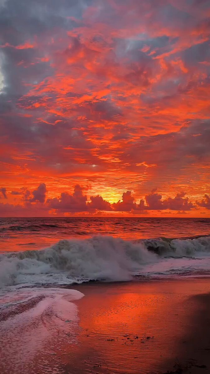 Sunset beach waves
