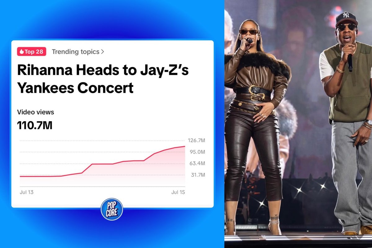Rihanna and Jay-Z on stage Rihanna and Jay-Z on stage