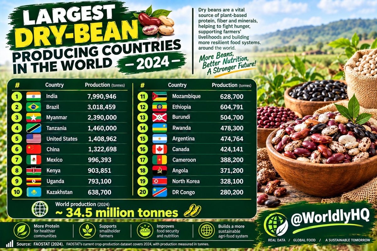 Largest dry bean producing countries 2024 Largest dry bean producing countries 2024