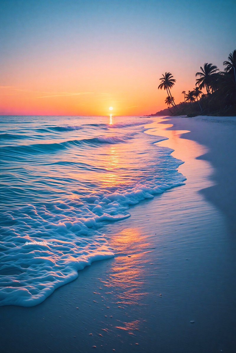 sunset beach scene