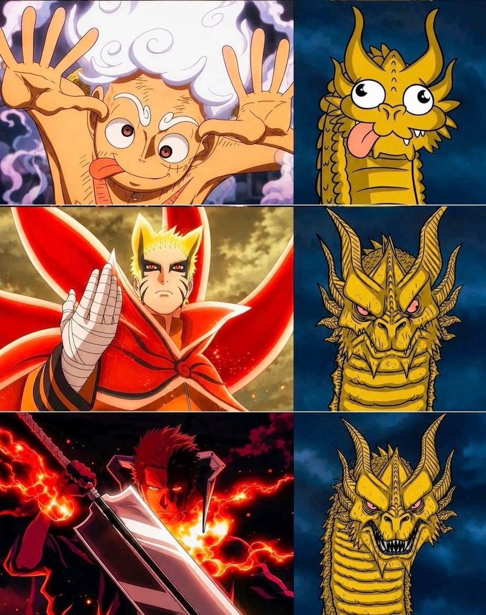 anime characters vs dragon